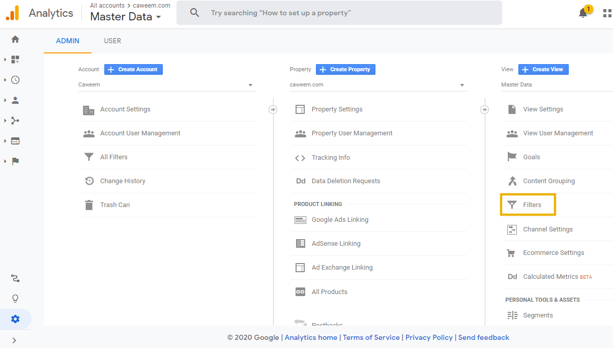 change view filters google analytics