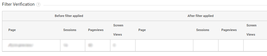 filter verification google analytics