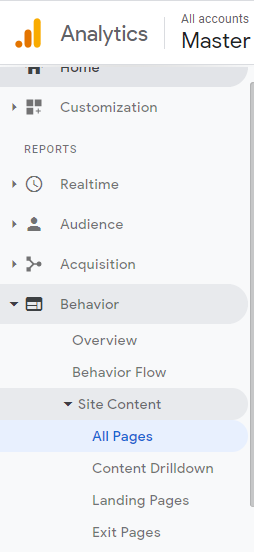 pages report google analytics
