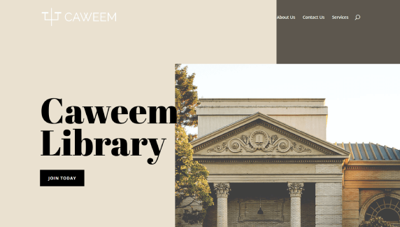 divi review of divi templates using the library template for caweem