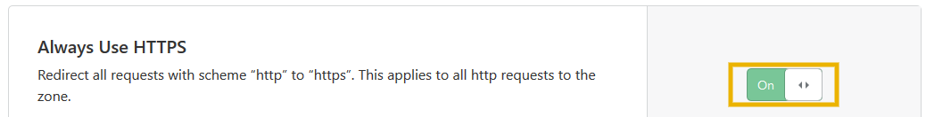 enable always https on cloudflare to install cloudflare ssl on godaddy
