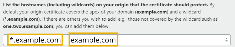 list all the domains on which you want to install cloudflare ssl on godaddy