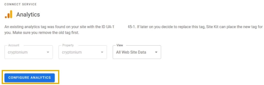 google analytics configure analytics message