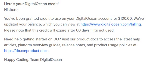 digitalocean credit